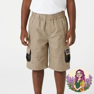 Lee Dungarees Kids Boys Size Large Tan Cargo Shorts Mesh Lined Pockets